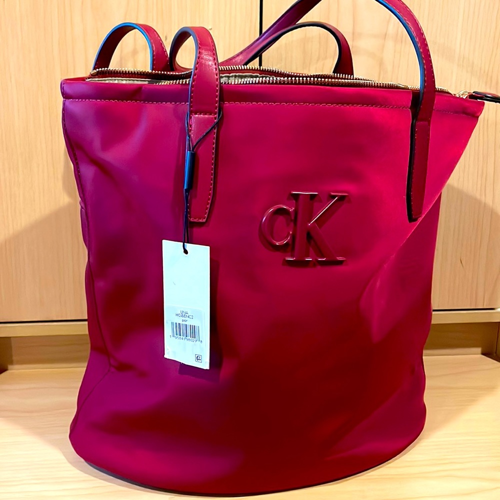 Red Nylon Calvin Klein Purse